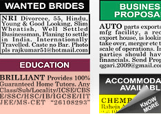 Mid Day Situation Wanted display classified rates